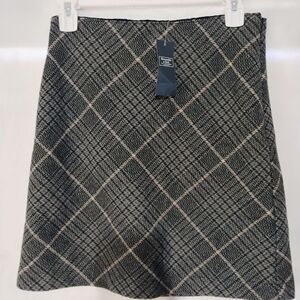 Abercrombie & Fitch Wool Blend Gray Plaid Mini Skirt Womens Small NEW NWT F